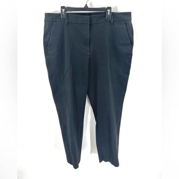 Chicos Size 2.5 S US 14 Short Stretch Cotton Black Trousers Pants With Pockets - Picture 1 of 9